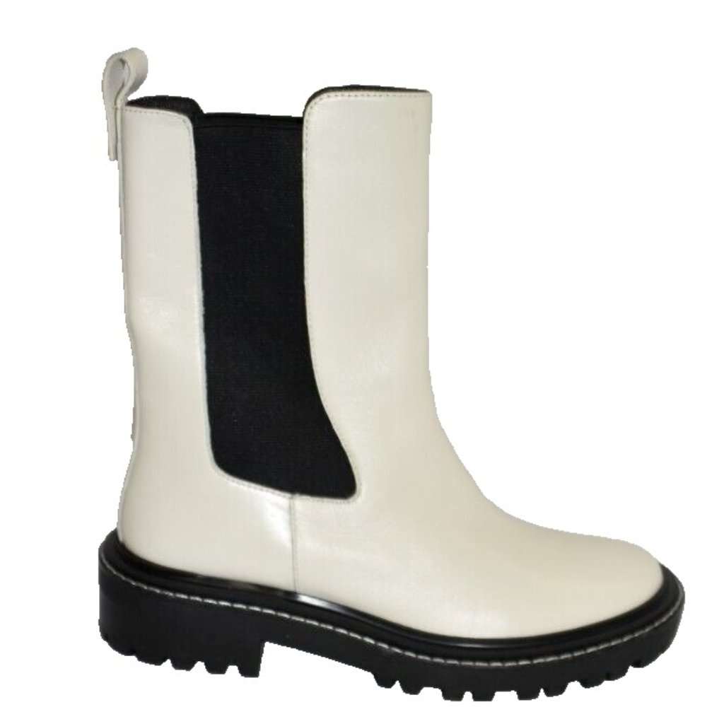 New Tory Burch "Benton" Ivory Vachetta Lug Sole Platform Chelsea Boot 9.5 Dd391